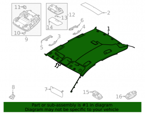 Kia K5 21-24 headlining without sunroof, beige