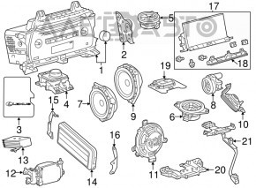 Left dashboard speaker Lexus NX200t NX300 NX300h 15-21