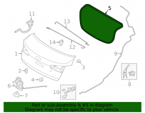 Kia Forte 4d 14-17 trunk lid seal