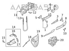 Rear left inner door panel Audi A5 F5 17-