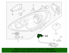Headlight bracket right Porsche Cayenne 958 11-14 with rod