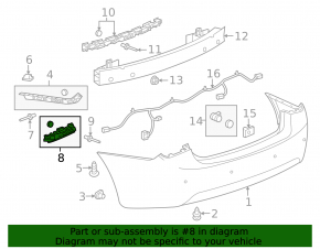 Rear bumper mount right under the light Chevrolet Cruze 11-15