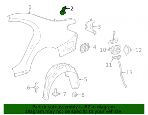 Left rear wing bracket Mercedes S-class W222 14-20