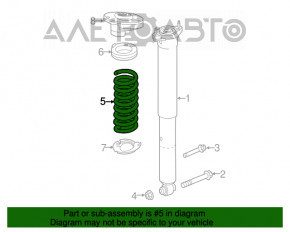 Rear left spring Mercedes GLC 16-22 stiffness 1 yellow, 2 purple