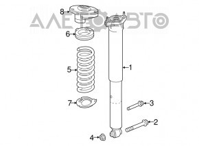 Rear left spring Mercedes GLC 16-22 stiffness 1 yellow, 2 purple