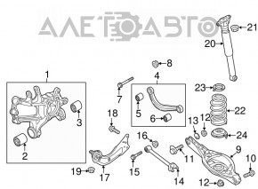 Lower rear left transverse control arm Mazda 3 14-18 BM