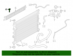 Upper left radiator bracket Ford Edge 15-24 plastic