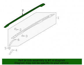 Longitudinal roof rail left Ford Explorer 16-19 rest chrome