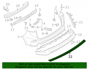 Rear bumper trim upper Ford Edge 19-