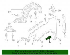 Lower right wing bracket Mazda CX-9 16-23