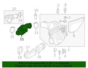 Air duct from filter BMW 5 F10 12-16 2.0T