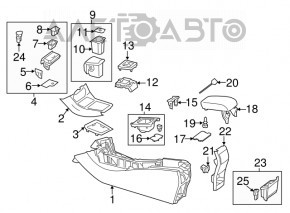 Console central armrest Mercedes GLA 14-20 beige, retractable armrest