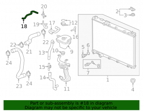 Expansion tank tube for cooling Honda CRV 17-22 1.5T