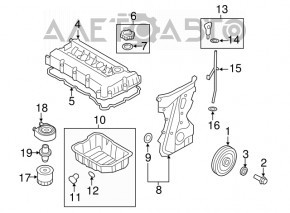 Oil pan Hyundai Santa FE Sport 13-18 2.0T