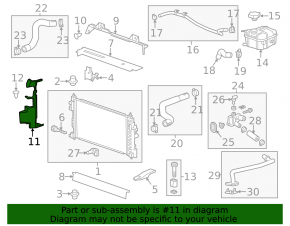 Radiator deflector left Chevrolet Malibu 13-15 2.5