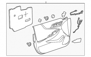 Door trim card front left Chevrolet Malibu 16- gray cloth