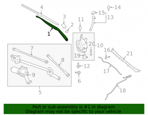 Left wiper arm for Infiniti QX50 19-25