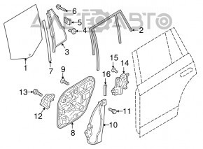 Volvo XC90 16-26 rear right triangle door glass