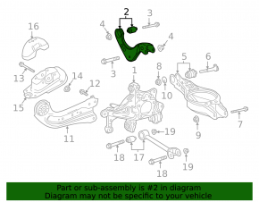 Upper rear right control arm for Toyota Camry v70 18-24