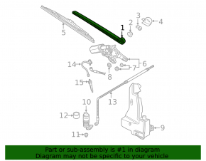 Rear wiper arm for Audi E-Tron 19-23 with plug