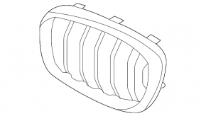 Right radiator grille BMW X3 G01 18-23 2020-21 Black Surround