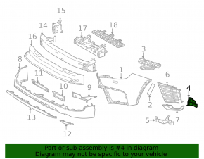 Right fog light bracket for Lexus LX 22-26