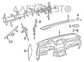 Under-torpedo pipe reinforcement Toyota Highlander 20- without projection