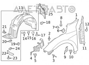 Right wing mount Honda Civic X FC 16-21 metal
