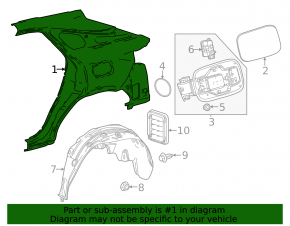 Rear right wing for Lexus RX 23-25 Canada built
