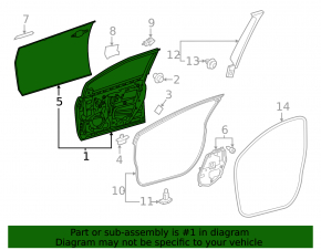 Bare front left door for Toyota Prius 23-26