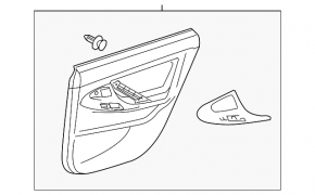 Door trim card rear left Toyota Camry v40 gray, velour