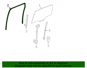 Rear left window seal for Acura MDX 14-20