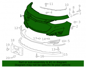 Front bare bumper Chevrolet Malibu 19 - for parking sensors