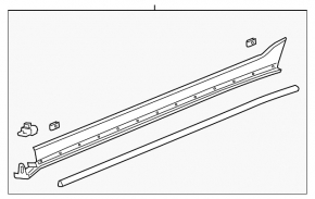 Left threshold GMC Terrain 18 - structure, without seal, broken fastening