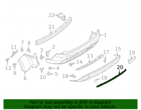 Lower rear bumper molding Nissan Rogue 21-23 chrome