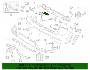 Lower rear bumper reinforcement bracket Kia Niro 17-19 HEV, PHEV