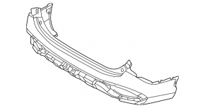 Kia Sportage 23-25 rear bumper, bare middle section, gloss black