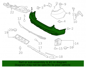 Kia Sportage 23-25 rear bumper, bare middle section, gloss black