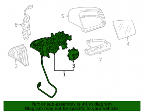 Side mirror left Mercedes GLS-class X166 13-19 turn signal, heating, auto-dimming, BSM, camera