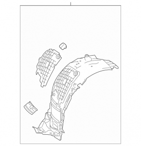 Front right fender liner, front part, Mercedes C-class W205 43 15-21 AMG pkg