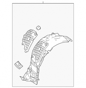 Front right fender liner, front part, Mercedes C-class W205 43 15-21 AMG pkg