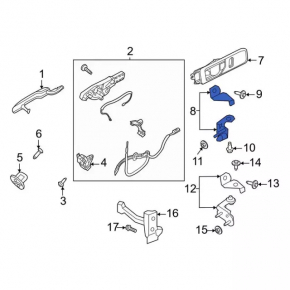 Upper rear left door hinge Ford Fusion mk5 13-20