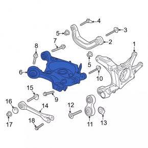 Upper rear right arm Ford Mustang mk6 15-