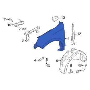 Front left wing Ford Edge 15-