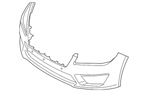 Bare front bumper Lincoln MKZ 17-20 for 6 parking sensors and towing hook