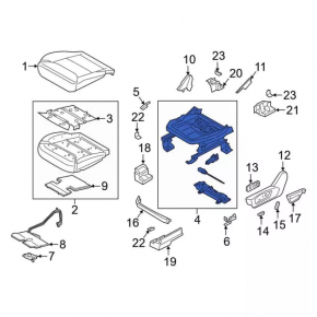Left driver's seat runner for Ford Explorer 20-23, electric, without frame