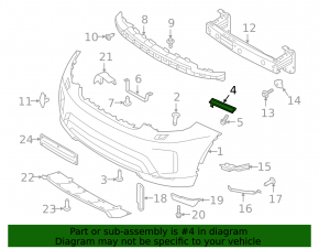 Front bumper mount, right fender, Land Rover Discovery 17-25