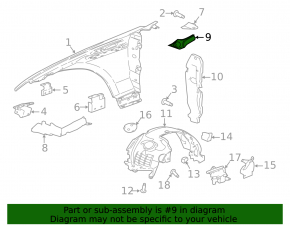 Front left inner wing trim Jaguar F-Pace X761 17-