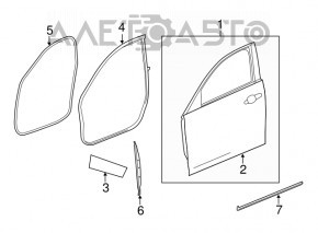 Door seal front left Cadillac ATS 13- front