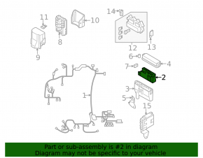 Nissan Leaf 11-17 left narrow underhood fuse box assembly